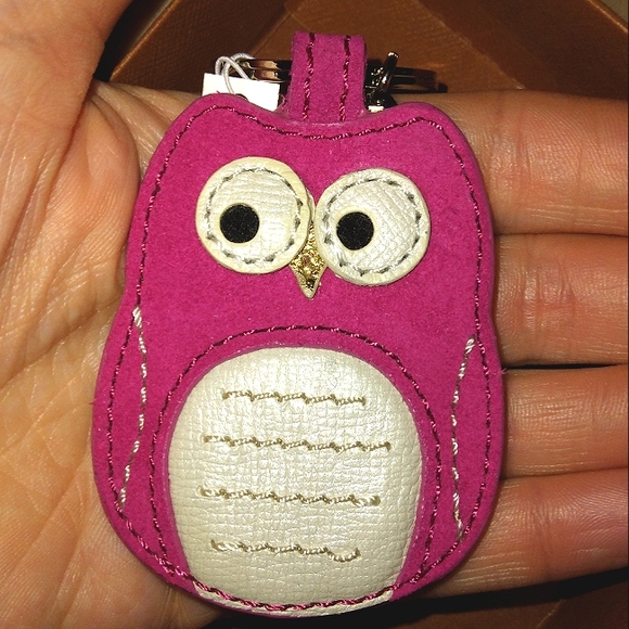 ☆L@@K☆Rare~NWT~Large Genuine Leather 🦉 OWL Keychain/Fob/Keyfob Collectible - Picture 9 of 14